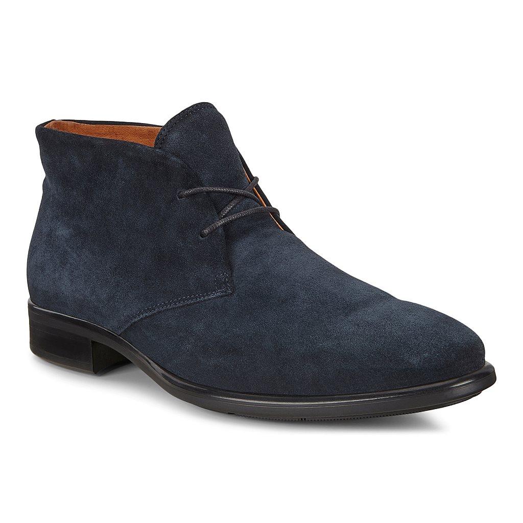 Ecco Citytray Mens Chukka Boots Blue Sales - India FCG-086235